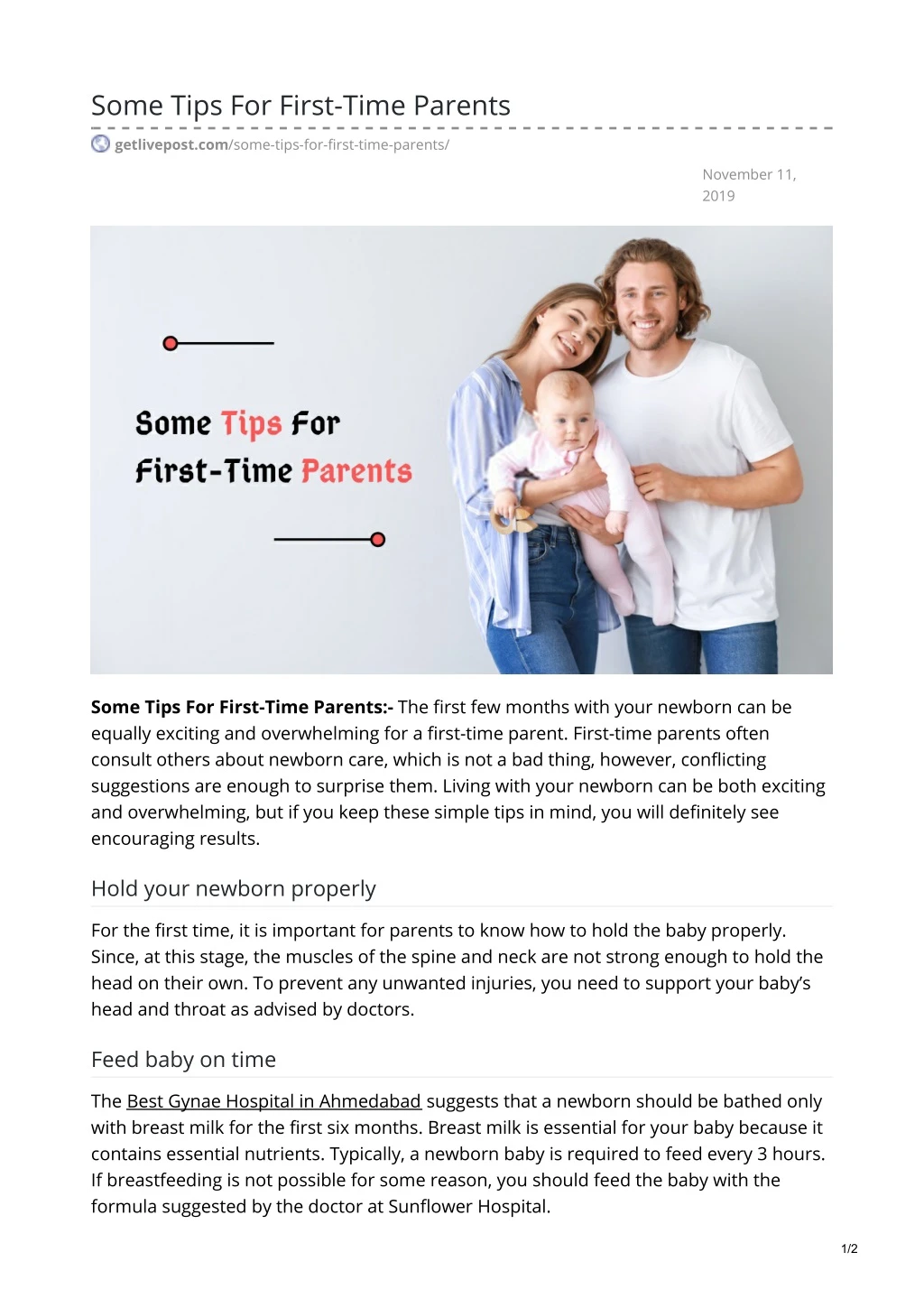 some tips for first time parents