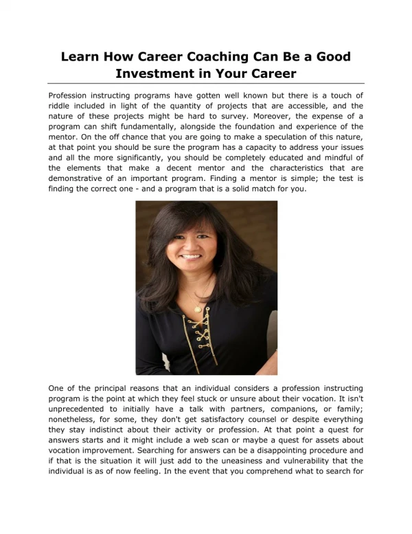 Learn How Career Coaching Can Be a Good Investment in Your Career