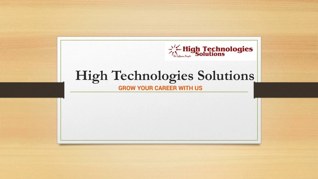 high technologies s olutions