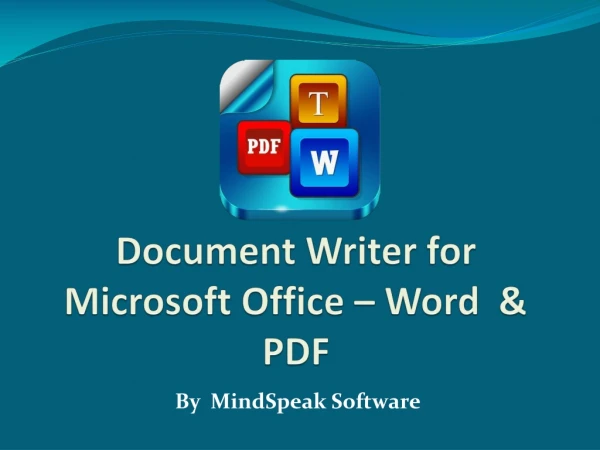 Document Writer For Microsoft Office – Word & PDF