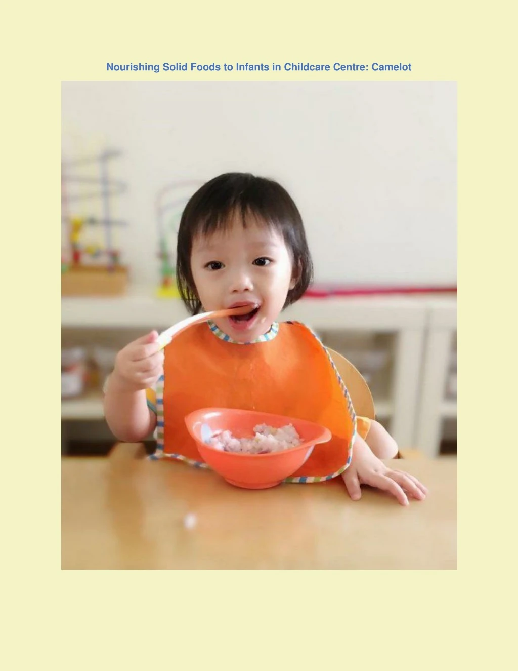 nourishing solid foods to infants in childcare