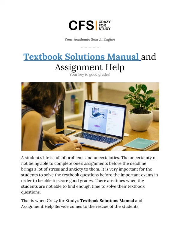 Online Assignment Help Service & Textbook solutions manual