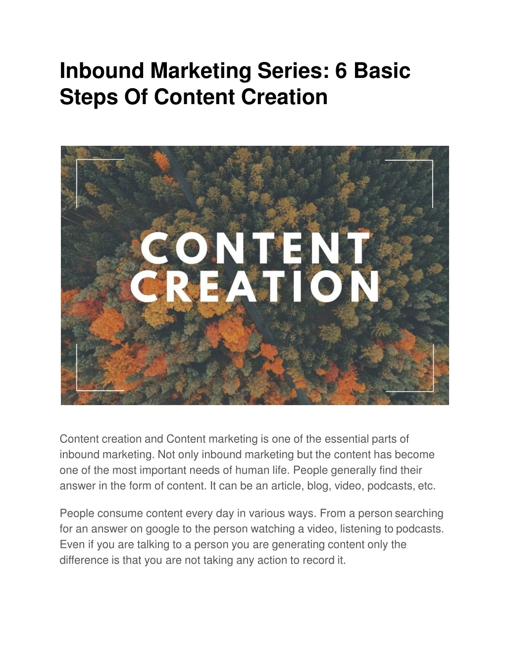 inbound marketing series 6 basic steps of content creation