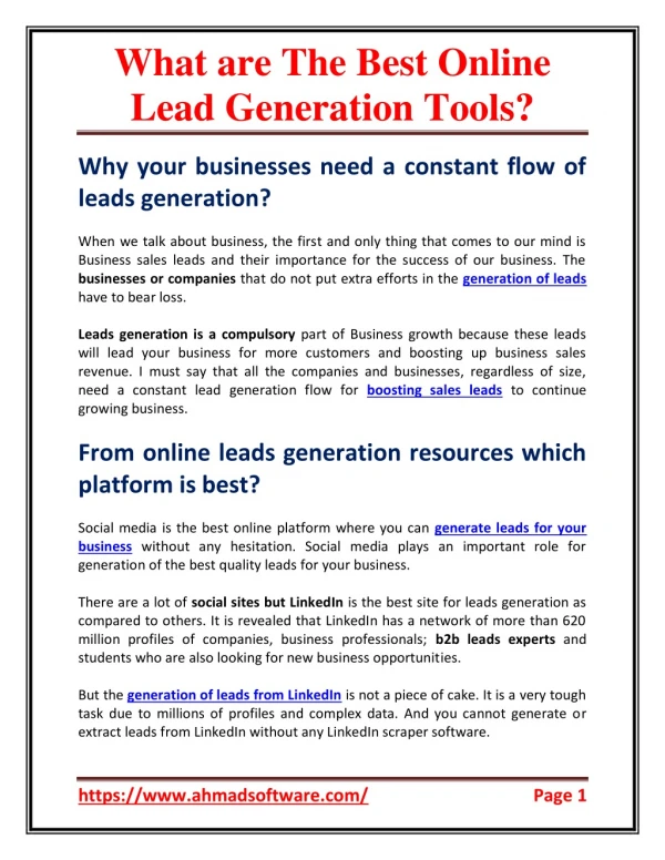 what are the best online lead generation tools
