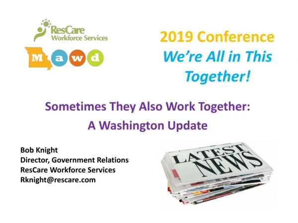 2019 Conference We’re All in This Together!