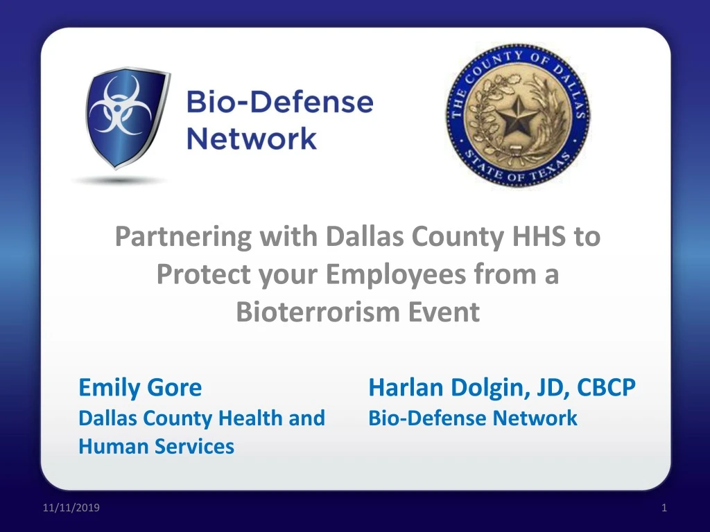 partnering with dallas county hhs to protect your employees from a bioterrorism event