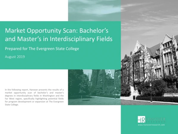 Market Opportunity Scan: Bachelor’s and Master’s in Interdisciplinary Fields