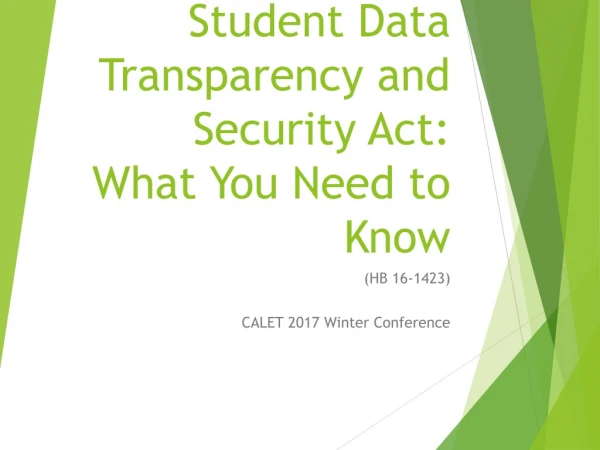 Student Data Transparency and Security Act: What You Need to Know