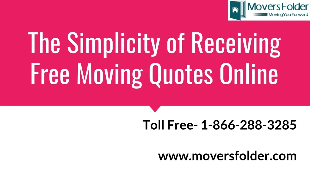 the simplicity of receiving free moving quotes online