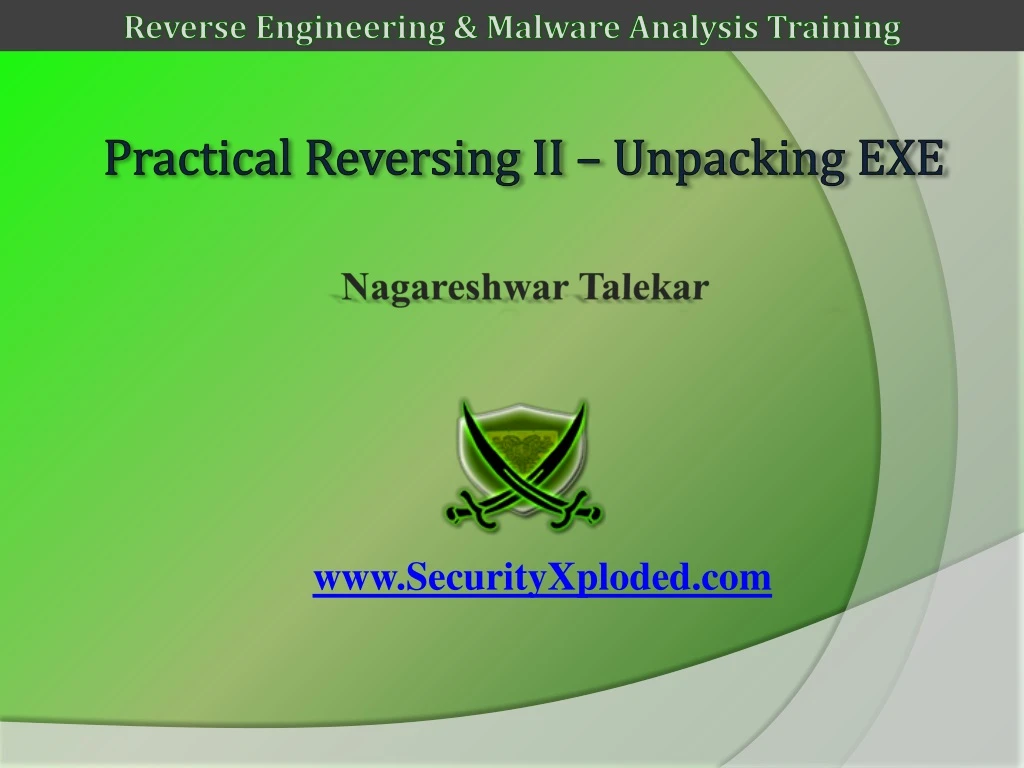 practical reversing ii unpacking exe