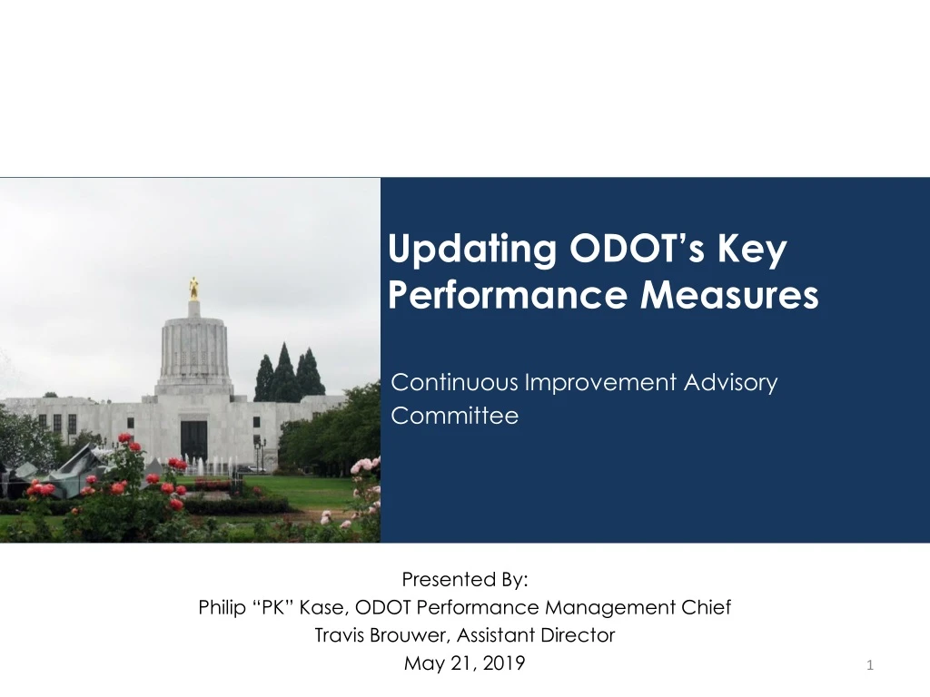 updating odot s key performance measures