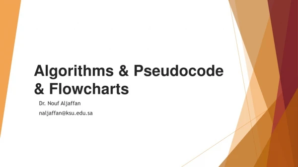 Algorithms &amp; Pseudocode &amp; Flowcharts