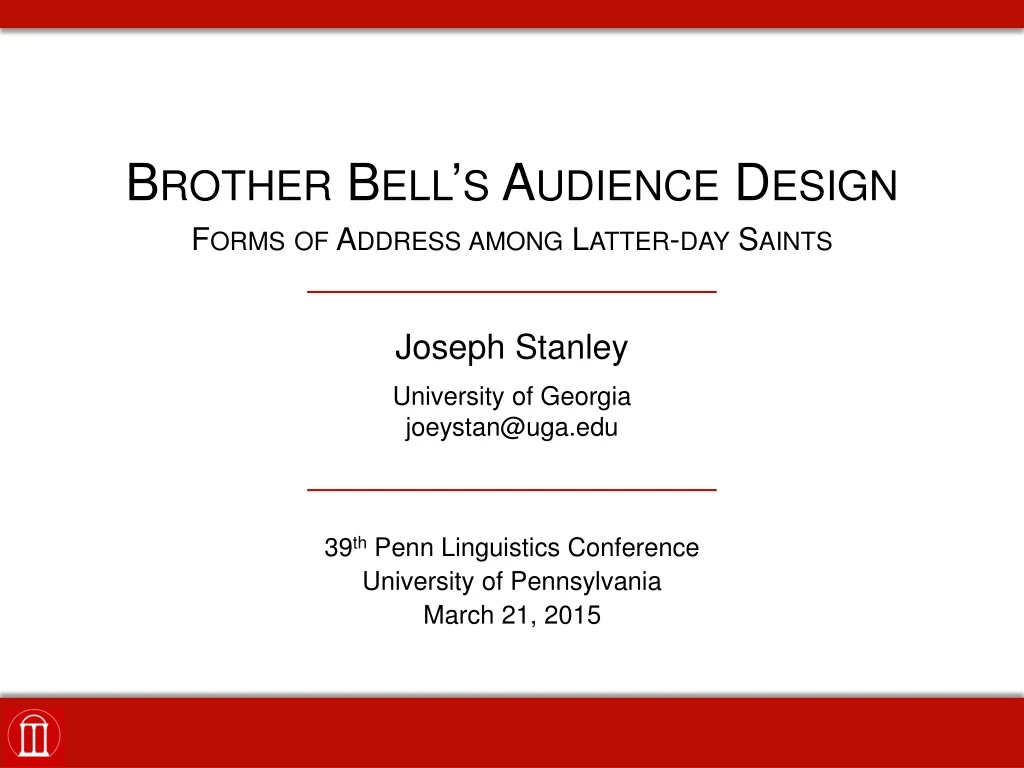 brother bell s audience design