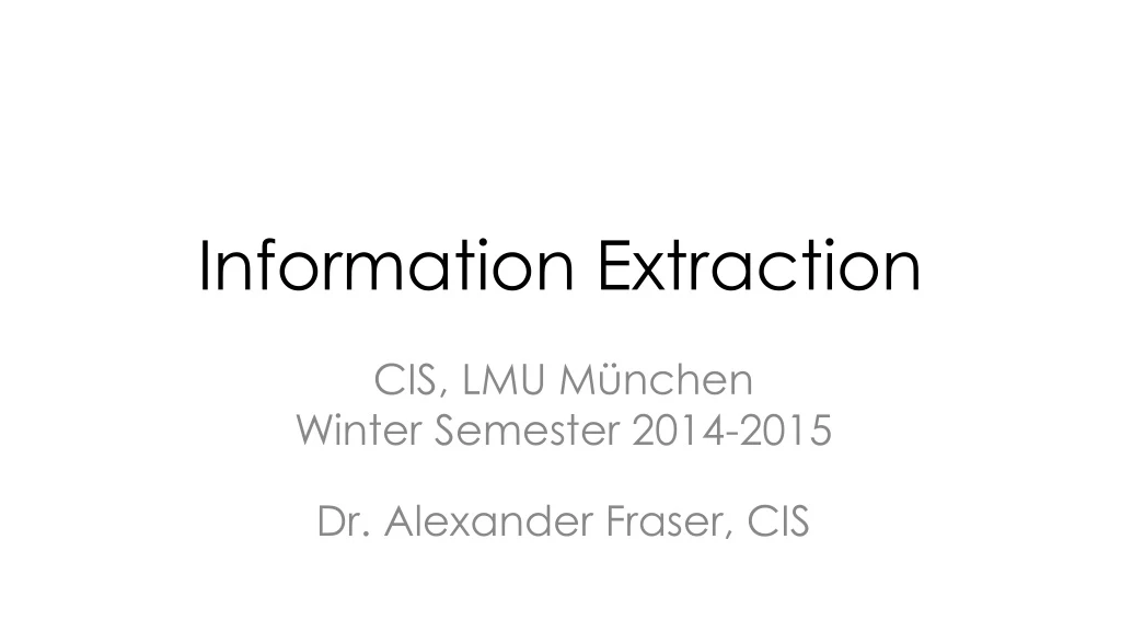 information extraction