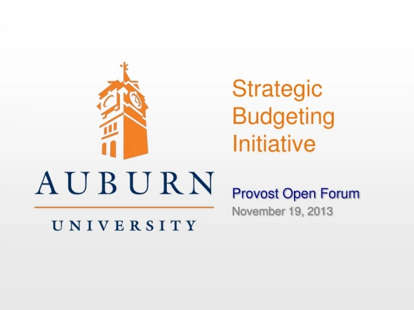 Strategic Budgeting Initiative