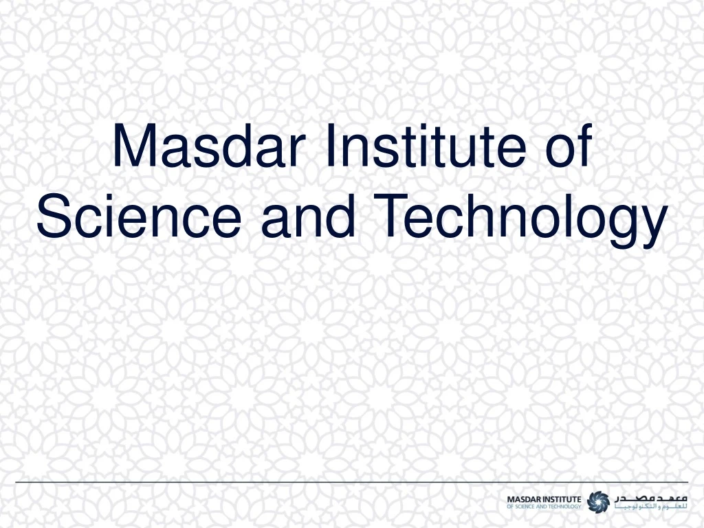 masdar institute of science and technology