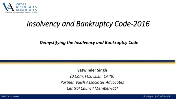 Insolvency and Bankruptcy Code-2016