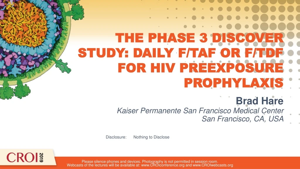 the phase 3 discover study daily f taf or f tdf for hiv preexposure prophylaxis