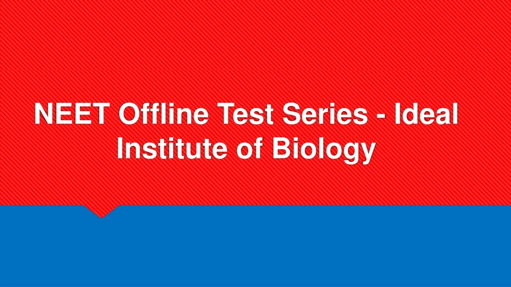 neet offline test series ideal institute of biology