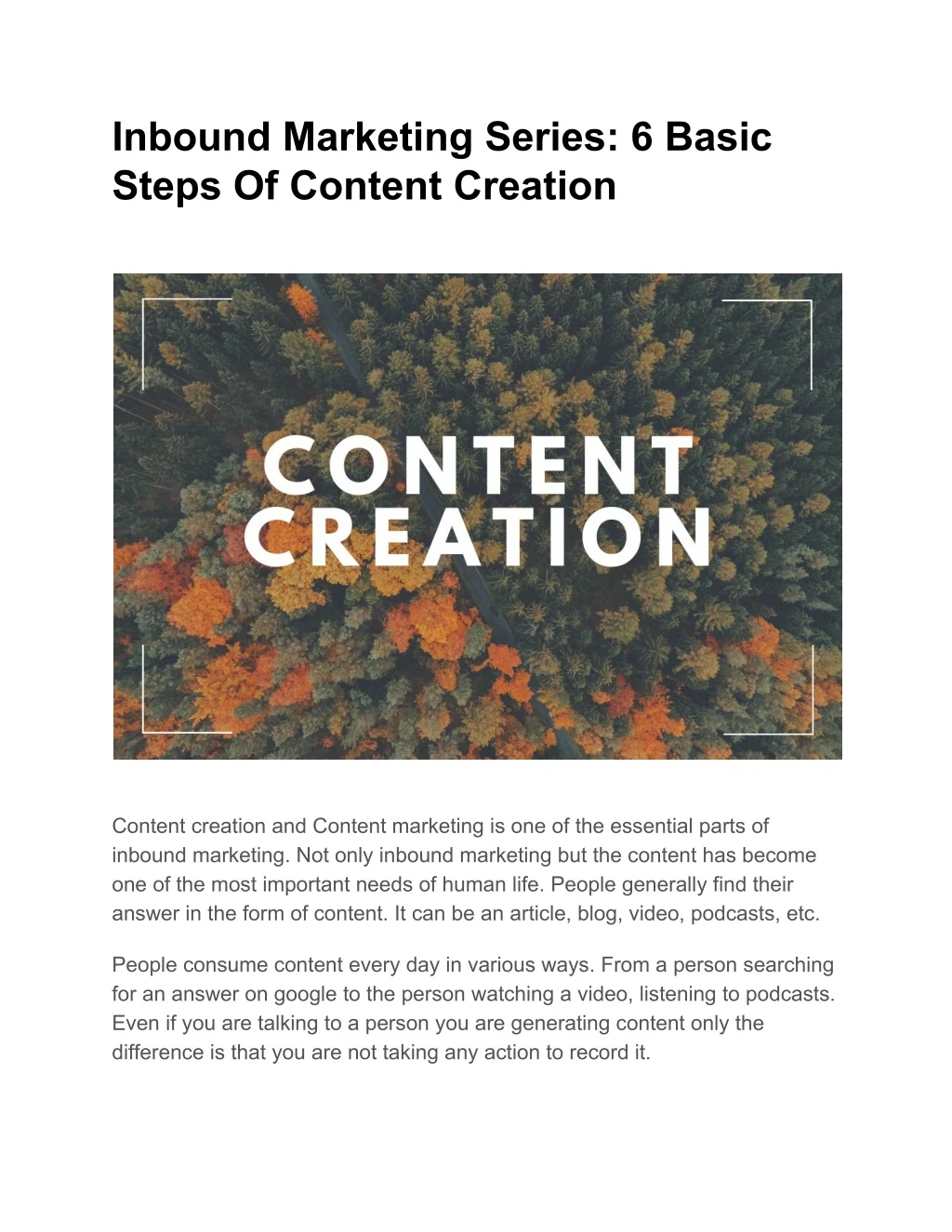 inbound marketing series 6 basic steps of content