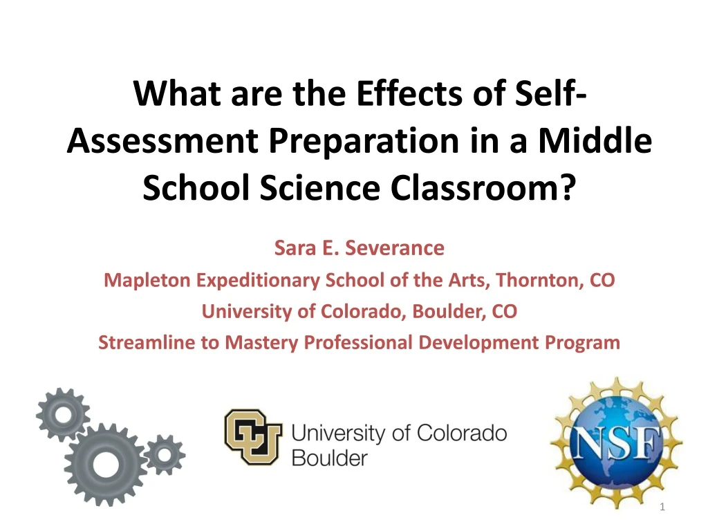 what are the effects of self assessment preparation in a middle school science classroom