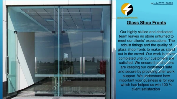 Best Quality Glass Shopfronts