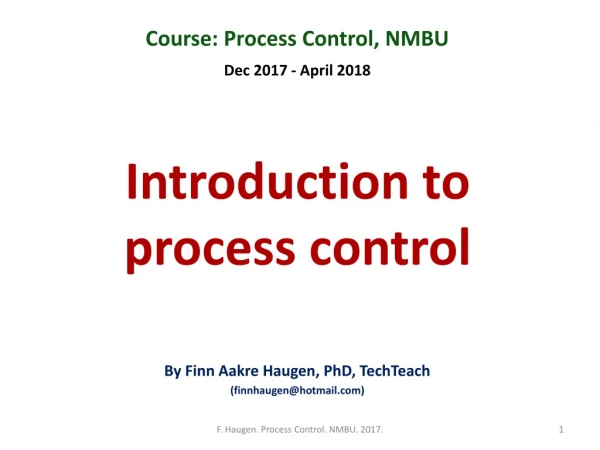 Introduction to process control