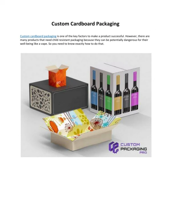 custom cardboard packaging