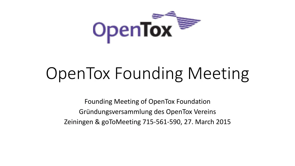 opentox founding meeting