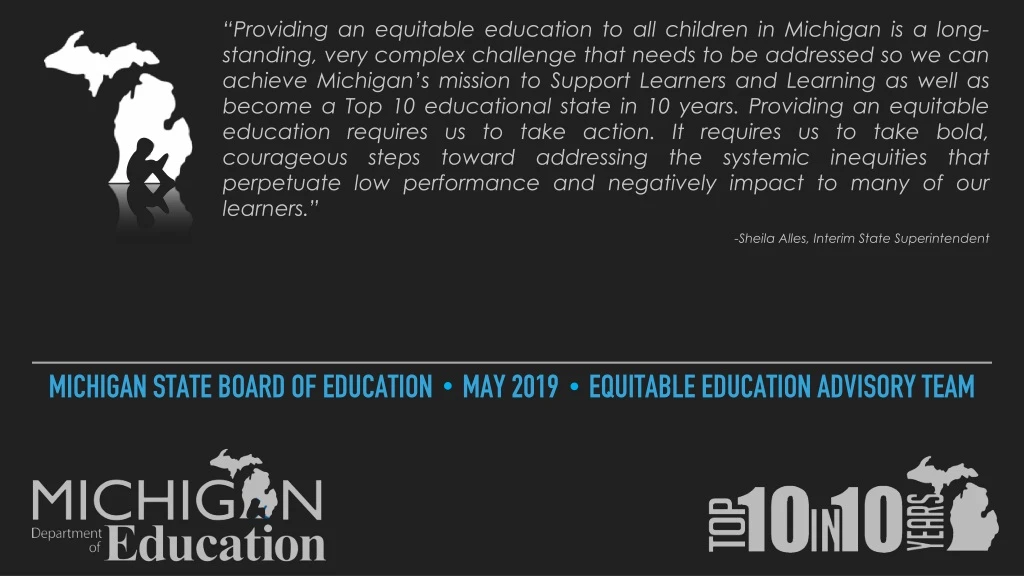 michigan state board of education may 2019 e quitable education advisory team