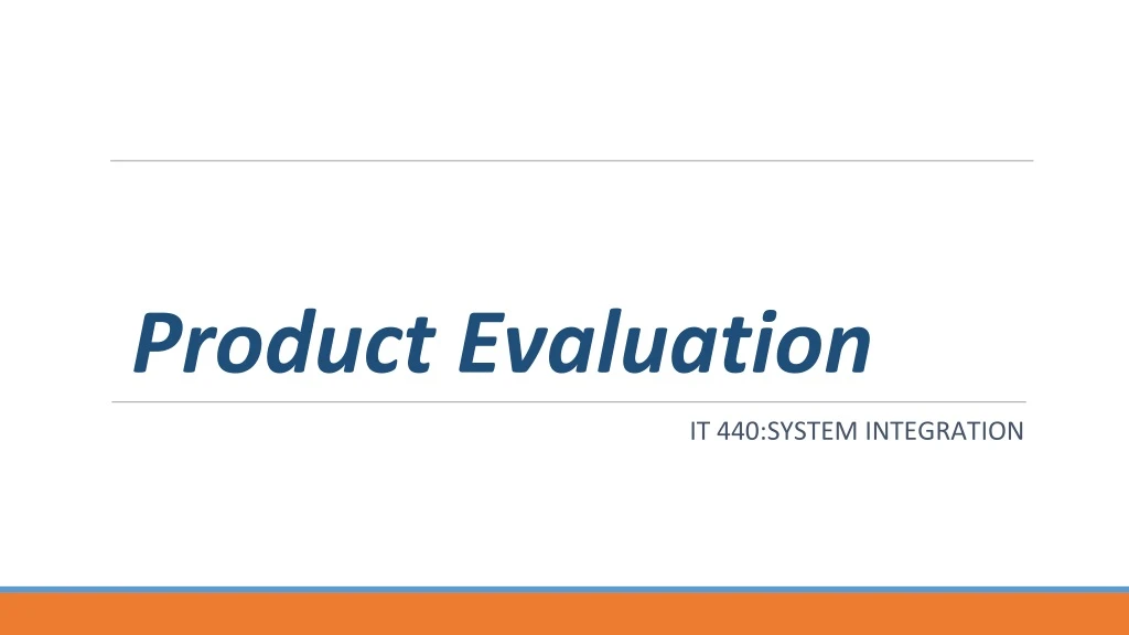 product evaluation