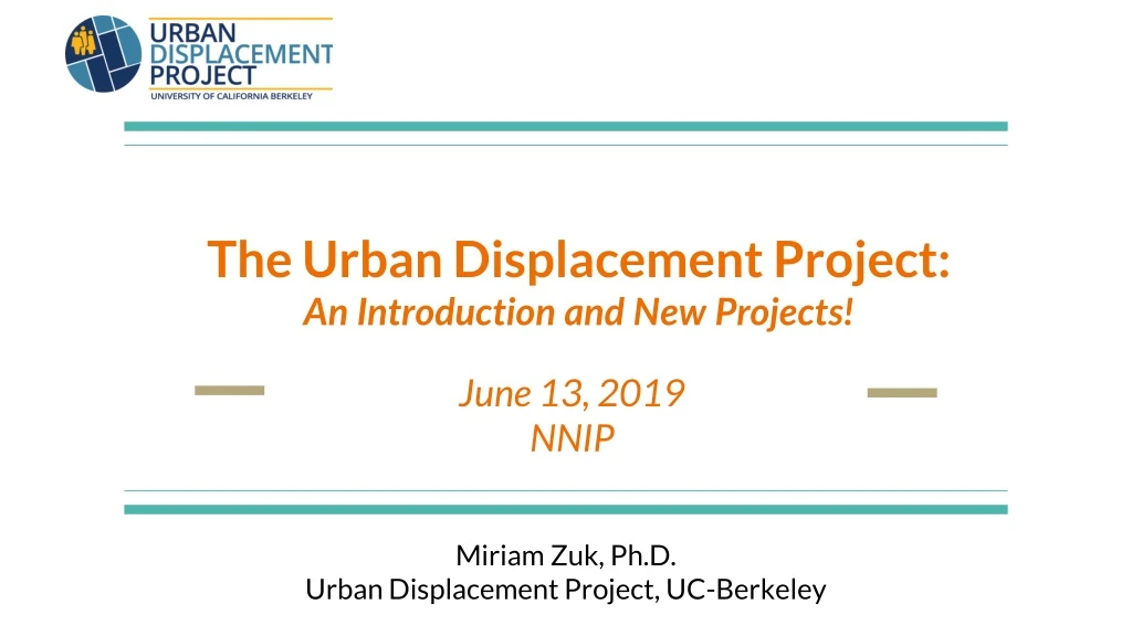 the urban displacement project an introduction and new projects