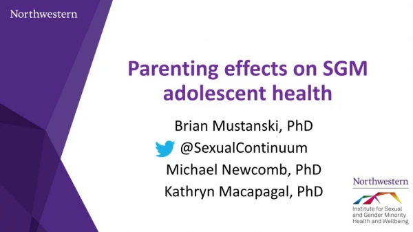 Parenting effects on SGM adolescent health