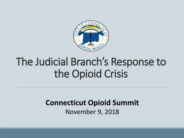 The Judicial Branch’s Response to the Opioid Crisis