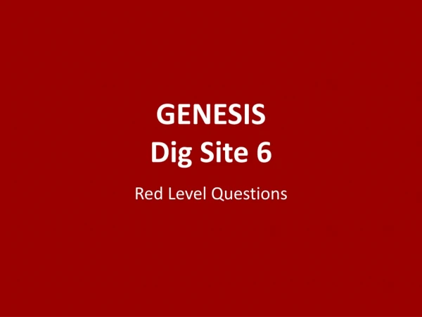 GENESIS Dig Site 6