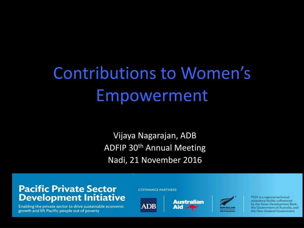 contributions to women s empowerment