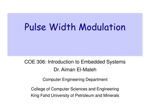 Pulse Width Modulation