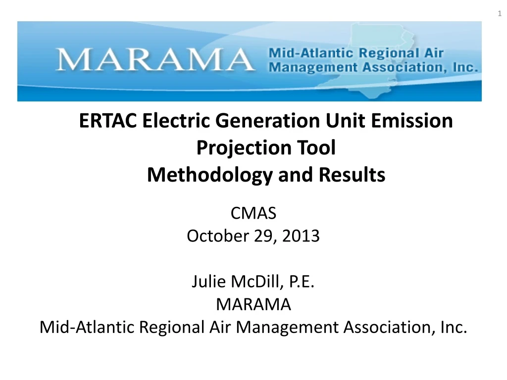 ertac electric generation unit emission projection t ool methodology and results