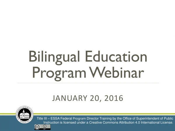 Bilingual Education Program Webinar