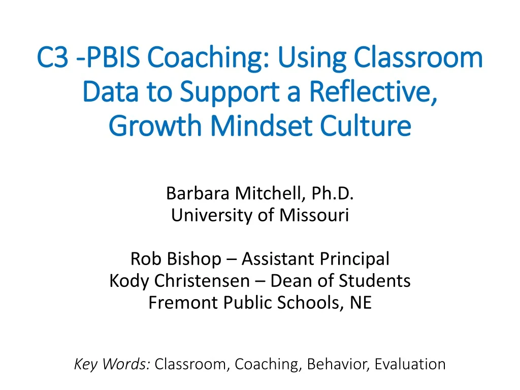 c3 pbis coaching using classroom data to support