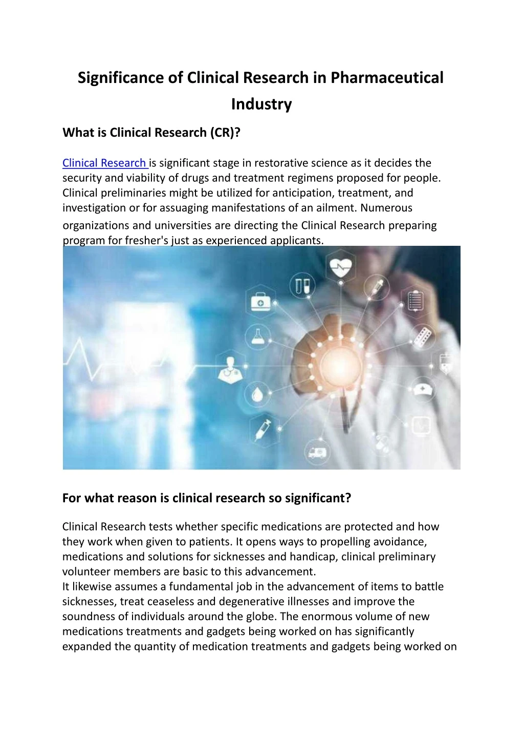 significance of clinical research