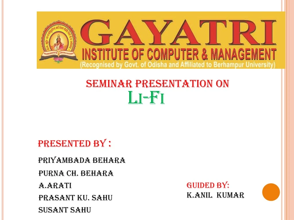 seminar presentation on li fi