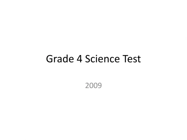 Grade 4 Science Test