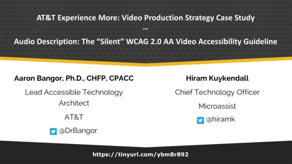 AT&amp;T Experience More: Video Production Strategy Case Study …