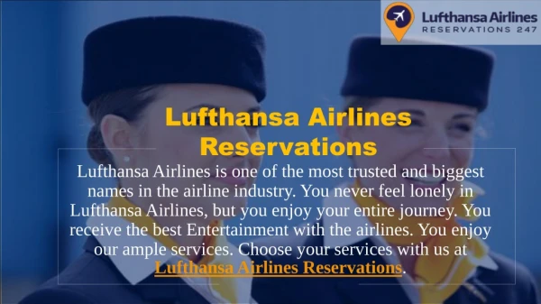 Book discounted tickets on Lufthansa Airlines Reservation