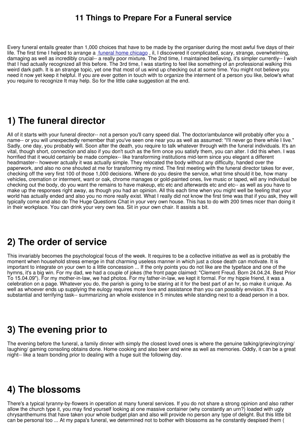11 things to prepare for a funeral service