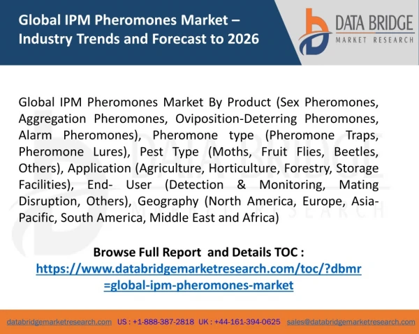 Global IPM Pheromones Market – Industry Trends and Forecast to 2026