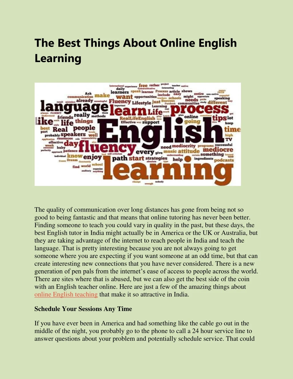 the best things about online english learning