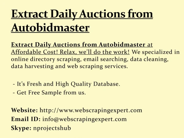 Extract Daily Auctions from Autobidmaster