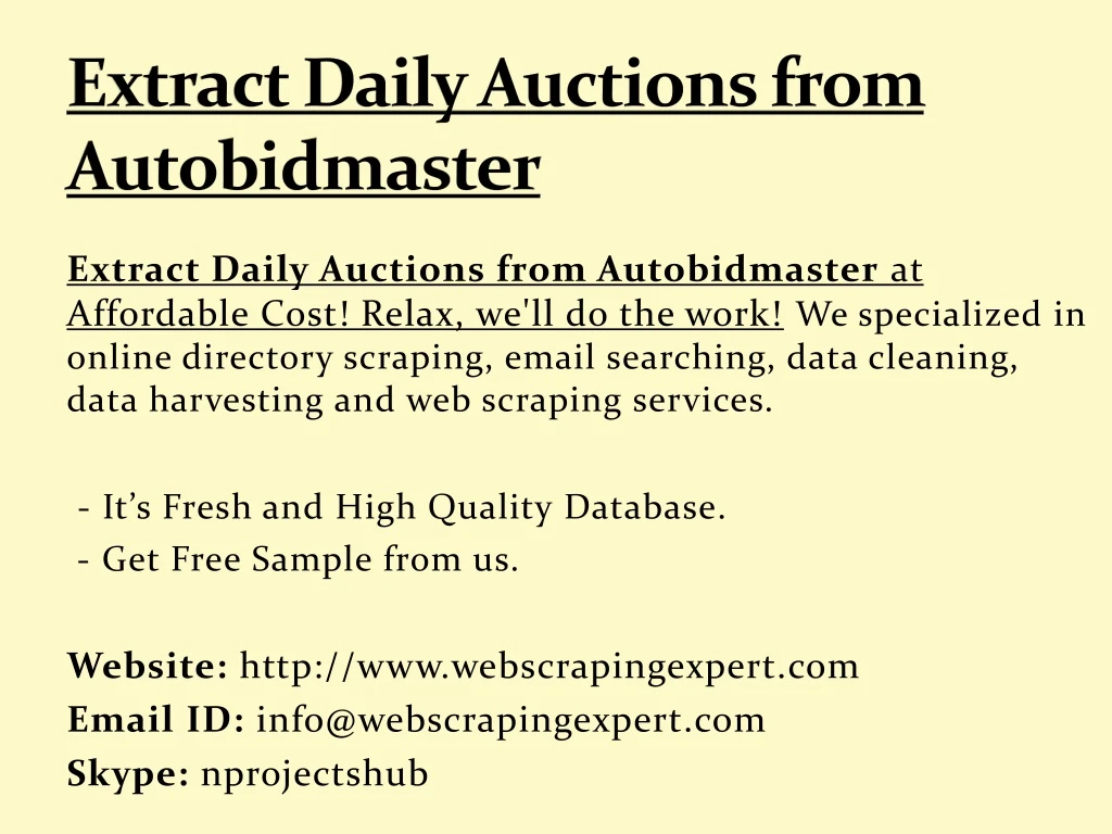 extract daily auctions from autobidmaster